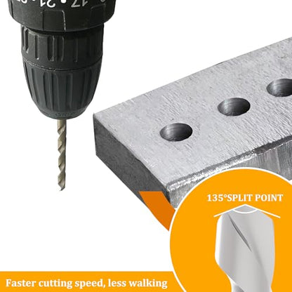10 Pcs 5mm M35 Cobalt Drill Bits, Jobber bits for Steel & Metal - size: 5mm
