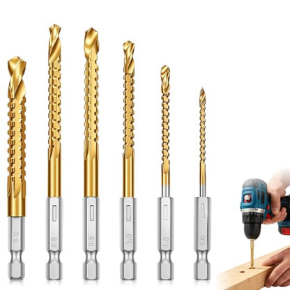 6Pack HSS Twist Drill Bit Set, 3mm-8mm