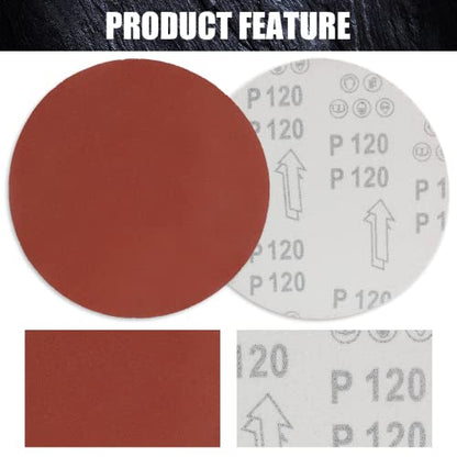 Biaungdo 7-Inch Sandpapers Sand Discs, 120 Grit, 30 Pcs - style: 30 Pcs 7 Inch 120 Grit