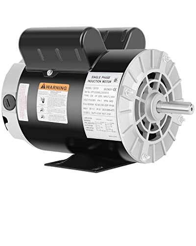 Air Compressor Motor 3HP SPL 3450 RPM 115/230V Single Phase ODP - size: 3 HP SPL 5/8 Keyed Shaft, style: air compressor motor
