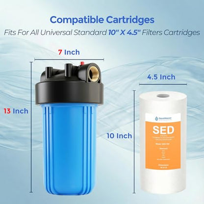 WH-10HD 10" x 4.5" Whole House Water Filter Housing