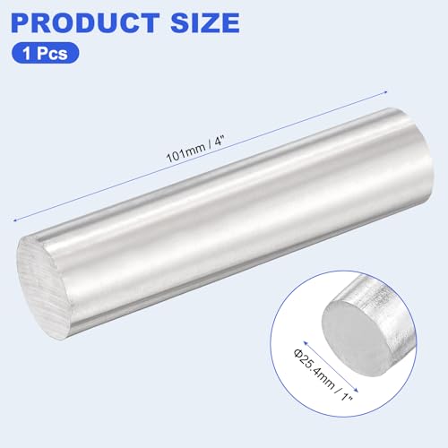 uxcell 304 Stainless Steel Round Rods 1" Dia x 4" Silver - size: 1" Dia x 4" Length