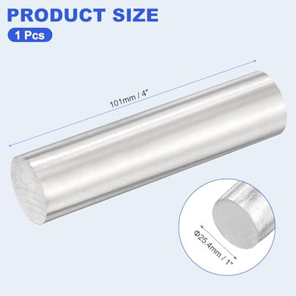 uxcell 304 Stainless Steel Round Rods 1" Dia x 4" Silver - size: 1" Dia x 4" Length