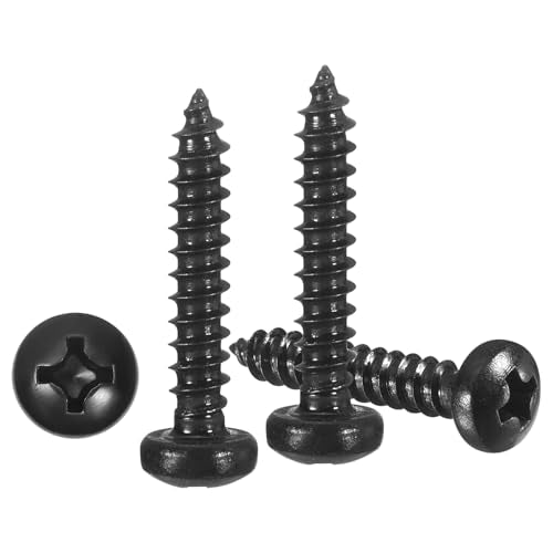 METALLIXITY Phillips Pan Head Self Tapping Screw #4x5/8 100Pcs - color: Black, size: #4x5/8"