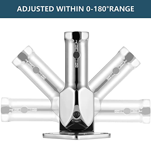 ZOMCHAIN Flag Pole Holder, Flag Pole Bracket 304 Stainless Steel, 180 Degree Flag Pole Mounting Bracket, Heavy Duty for 1inch Flag Pole