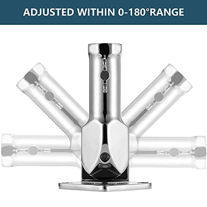 ZOMCHAIN Flag Pole Holder, Flag Pole Bracket 304 Stainless Steel, 180 Degree Flag Pole Mounting Bracket, Heavy Duty for 1inch Flag Pole