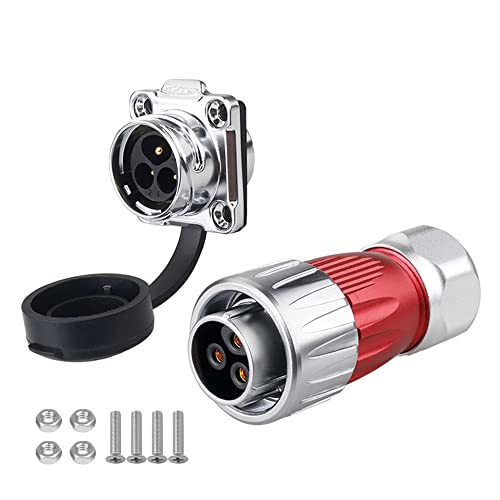 CNLINKO DH Series M20 Waterproof Connector 2/3/4/5/7/9/12 Pin Bayonet Connecting Type Metal Shell Soldering Cable Landscape Light Female Plug Male Socket IP67 Waterproof connectors - style: 3pin