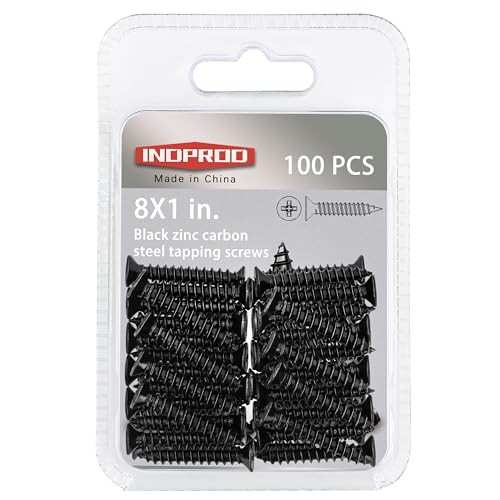 #8 X 1 Black Screw,Flat Head Phillips Wood Screw, Electroplating Black Carbon Steel, #8 X 1-Inch, 100Pcs - color: Black Zinc Plated Screws, size: #8 x 1"