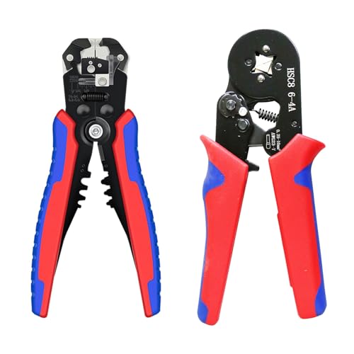 Ferrule Crimping and stripperring Tool Kit, Contain One AWG 23-7 (0.25-10mm²) Self-Adjustable Ratchet Wire Crimping Tool, Suitable for AWG10-24(0.2-6mm²) Wire Stripper and 1900PCS Wire Terminals - size: 1900pcs + Crimping Tool + Wire Stripper