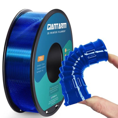 GIANTARM 95A TPU 3D Printer Filament 1.75mm, 1kg, Clear Blue, +/- 0.03mm - color: Tpu Blue