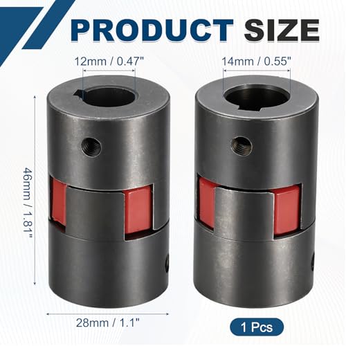 MECCANIXITY Flexible Coupling Coupler Set 15/32" to 35/64" L050 L-Jaw - size: 15/32" to 35/64"