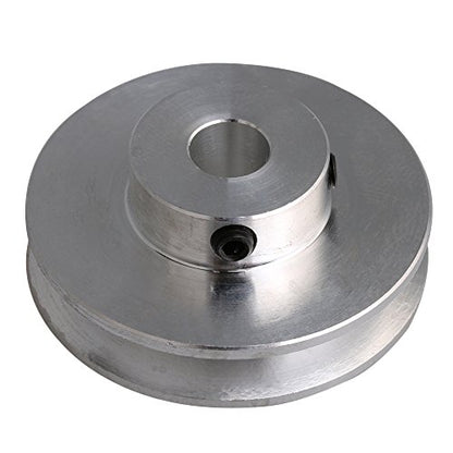 8mm Fixed Bore Single Groove Pulley Wheel Silver Aluminum Alloy 41x16x8mm for Motor Shaft 3-5mm PU Round Belts - size: 41*8mm