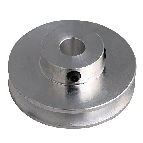 8mm Fixed Bore Single Groove Pulley Wheel Silver Aluminum Alloy 41x16x8mm for Motor Shaft 3-5mm PU Round Belts - size: 41*8mm