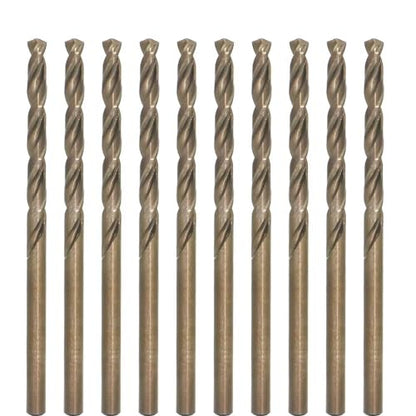 Metric Cobalt Drill Bits 4mm 10PCS, M35 high Speed Steel, high Hardness Straight Shank Drill, Mechanical or Hand Drill for Drilling, Suitable for Stainless Steel, Iron, Copper and Aluminum. - size: 4 mm (10 Count)
