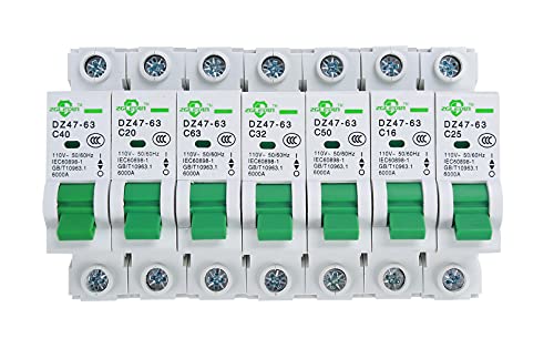 AC Miniature Circuit Breaker, 1 Pole 50 Amp, 120/240VAC, 6kA Din Rail Mount Breaker with Thermal Magnetic Trip, DZ47-63 C50 1P, AC Solar MCB - color: 1 Pole, size: 50 A