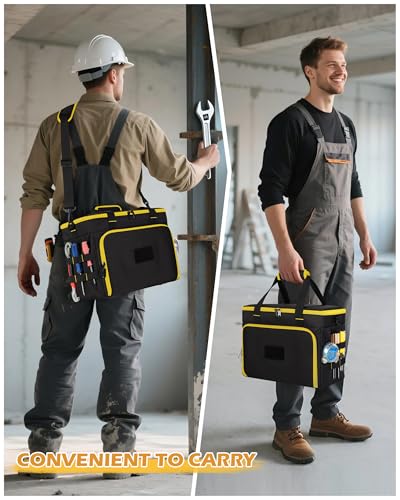 Marscamd 2 Layers Tool Bag with 3 Clear Window Removable Cases - color: Black/Yellow