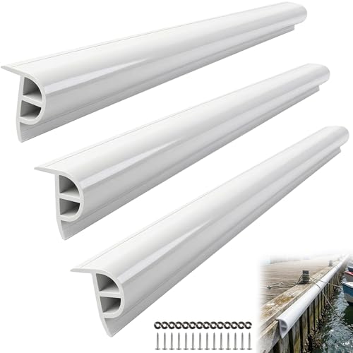 ORLANG 10ft/16.4ft/23ft Marine-Grade Dock Bumpers,PVC Dock Fenders with Stainless Steel Screws and Washers,P-Type Boat Dock Guards,Dock Post Bumpers for Docking Edges, Horizontal Decks or Piers - color: White, size: 10FT