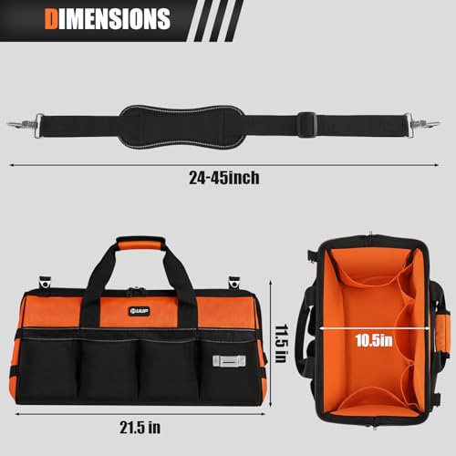 UUP Tool Bag ExtraLarge 20", Heavy Duty Spacious Tool Box Organizer, Orange - color: Orange, size: 20 Inch