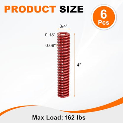 HARFINGTON 6pcs Die Spring 3/4" OD x 4" Free Length SMH4016, Red - size: 3/4" OD x 4" Free Length