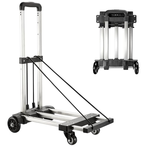 KEDSUM 350LB Foldable Hand Truck, Stainless Steel Luggage Cart