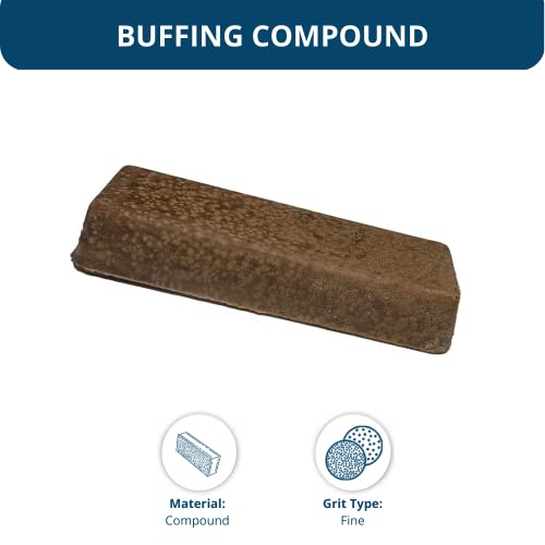 Benchmark Abrasives Buffing Compound for Cutting Removing Scratches on Brass Aluminum Pewter, Non-Ferrous Metals, Wood, Stainless Steel, 1 Pound Bar (Brown Tripoli) - style: Brown Tripoli
