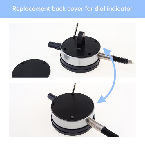 Metric Dial Indicator, 0-10 mm by 0.01 mm Precision Test Gauge, Dial Test Measuring Instrument with Waterproof Cover, Industrial Tool, Lug Back, White Dial