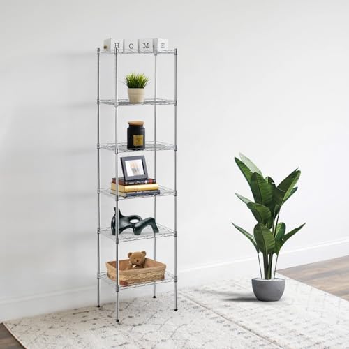 Meet perfect 5-Tier Wire Shelving Unit, 750lb, 16.7x11.8x47.6, Chrome - color: Chrome, size: 5-Tier, 47.6"H x 11.8""W x 16.7"D