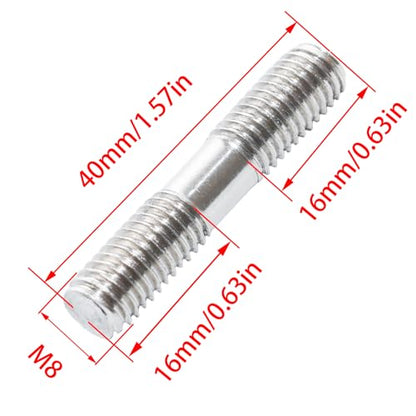 5Pcs Double Ended Stud Screws, Stainless Steel Threaded Studs for Strong Connections(M8x40mm) - size: M8x40mm