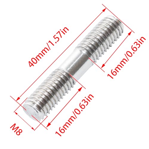 5Pcs Double Ended Stud Screws, Stainless Steel Threaded Studs for Strong Connections(M8x40mm) - size: M8x40mm