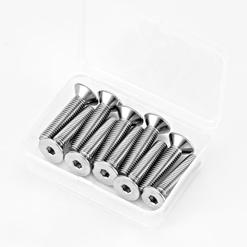 M10-1.5 x 30mm Flat Head Hex Socket Cap Screws Countersunk Bolts, 304 Stainless Steel, Machine Fully Threaded, Metric Allen Socket Drive, Bright Finish, 10PCS - size: M10-1.5 x 30mm(10PCS)