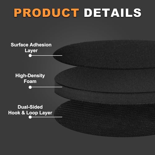 3 Inch Interface Pad: 9 Pack Hook & Loop Foam Sanding Discs Backing Pads Replacement for Mini RO Sander Detail Sanding,Soft Density Sponge Round Cushion Buffer - style: 3" No-Hole Interface Pad