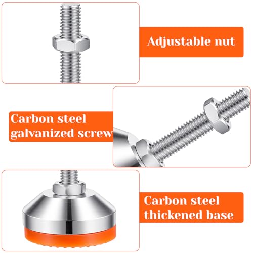 4 Pcs Heavy Duty Leveling Feet Thread, 2.36" Dia Base Shockproof
