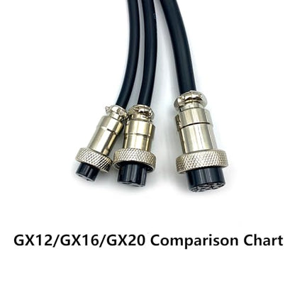 3.28 ft GX16 2 Pin Male to Female Cable, GX16 2Pins Female to Male Head Aviation Cordset Electrical Connector Panel Mount Circular Metal Adapter Cordset for Ships 7A 220V 18AWG (1meter) - size: GX16 2Pin