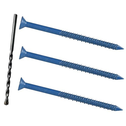 1/4 x 3-3/4" Flat Head Concrete Screw Anchor, for Anchoring to Masonry, Block or Brick (100Pcs) - size: 1/4 x 3-3/4", style: Flat Head