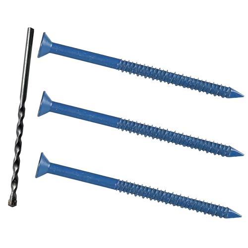 1/4 x 3-3/4" Flat Head Concrete Screw Anchor, for Anchoring to Masonry, Block or Brick (100Pcs) - size: 1/4 x 3-3/4", style: Flat Head