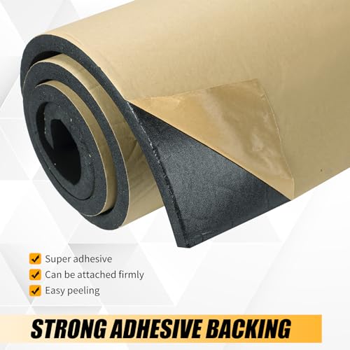 1/2" T x 16" W x 78" L Neoprene Foam Rubber Sheet with Adhesive - size: 1/2" T x 16" W x 78" L