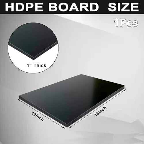 High-Density Polyethylene (HDPE) Plastic Sheet 1" Thick 12" X 16"- Black HDPE Sheet,for Machining, Home Improvements, DIY Projects, Engineering,High-Density Polyethylene Plastic Block (Pack of 1) - color: Black, size: 1" x 12" x 16"