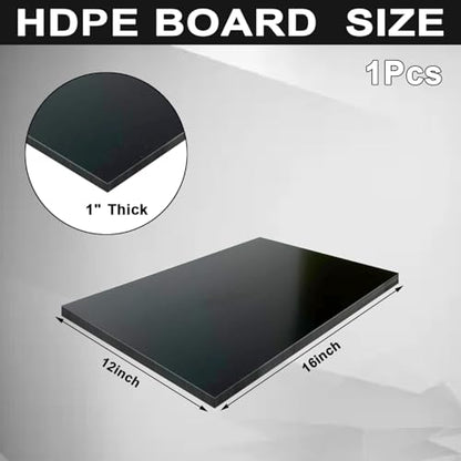 High-Density Polyethylene (HDPE) Plastic Sheet 1" Thick 12" X 16"- Black HDPE Sheet,for Machining, Home Improvements, DIY Projects, Engineering,High-Density Polyethylene Plastic Block (Pack of 1) - color: Black, size: 1" x 12" x 16"