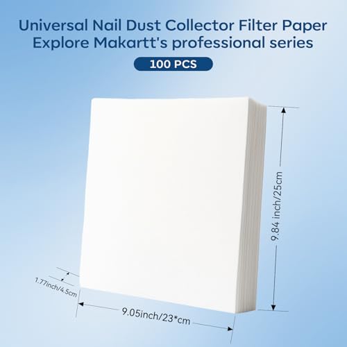 Makartt Nail Dust Collector Filter Paper – 100 Sheets Disposable Filters