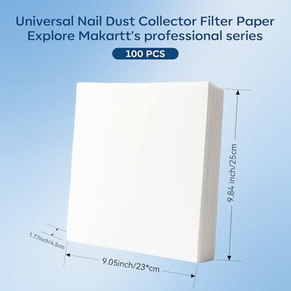 Makartt Nail Dust Collector Filter Paper – 100 Sheets Disposable Filters
