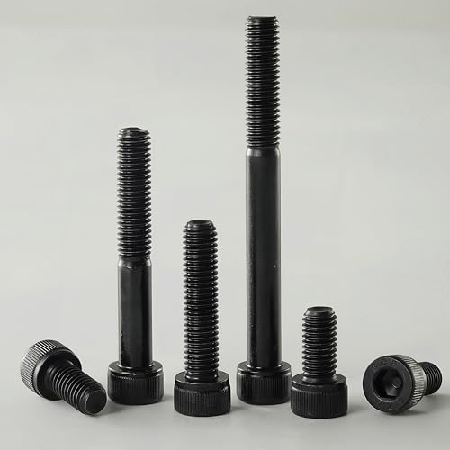 M10-1.5 x 75mm Socket Head Cap Screws, M10x1.5 Bolt, 12.9 Grade Alloy Steel, Allen Socket Drive, Black Oxide Finish, Half Thread, Quantity 6 - size: M10 x 75mm(6PCS)
