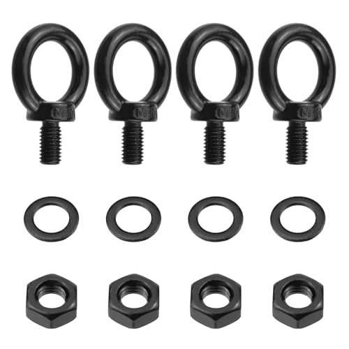 Antrader Eye Bolts with Nuts,M10 Machinery Shoulder Lifting Eye Bolt,Black - size: M10
