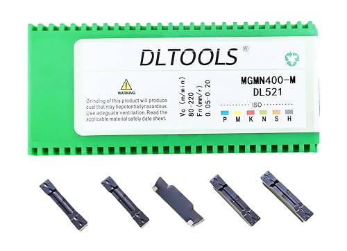 DLTOOLS Industrial MGMN400 PVD Coated(Black&Grey) CNC Grooving Carbide Inserts Cutting Tools for Steel,10pcs - size: DL-MGMN400, style: PVD Coated(black&grey)