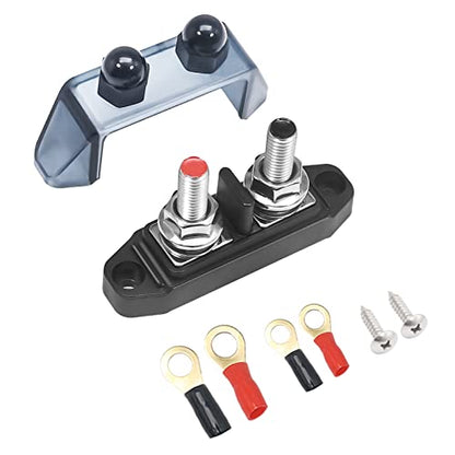 Recoil S2PG Busbar Dual 5/16” Studs Terminal Power Distribution Block - style: Discrete 2x5/16" Studs Black