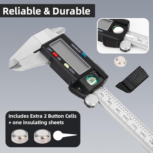 Digital Caliper Measuring Tool, Stainless Steel Vernier Caliper Digital, Micrometer Calipers with Large LCD Screen, Auto-Off Feature, Inch Millimeter Conversion, 6 Inch Caliper Tools for DIY/Household
