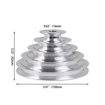 5 Stepped Pulley 25mm Bore | Aluminum Cone Pulley | 5mm Keywayed - size: 25MM BORE