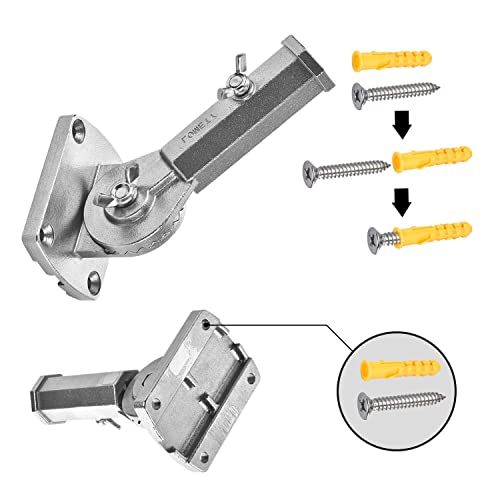 Stainless Steel Flag Pole Holder Heavy Duty Multi-Position Flag Pole Bracket Multi-Angle Adjustment wall mounting Bracket for 1 inch Flag Pole(Silver) - color: silver flag pole holder