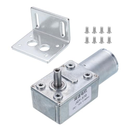 MECCANIXITY DC 12V High Torque Turbine Worm Geared Motor with 6mm Shaft 11RPM Geared Motor Gear Box Reduction Motor for Boat, Car, Fan, Home Appliance - style: 11 RPM