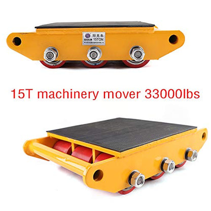 15T Dolly, 6 Steel Wheel GDAE10 Industrial Machinery Mover with 360° Rotation Cap Skate Hand Truck Cart Appliance Wheels Rollers for Furniture Cargo Trolley Moving Home Warehouse 33000lbs Red