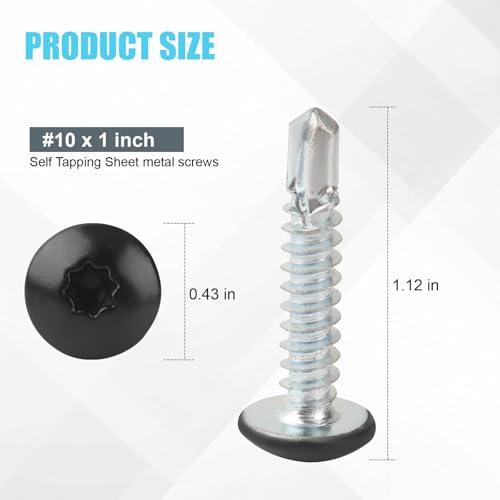 Enclosed Trailer Screws Self Tapping Black 100 Pack #10 x 1 Inch - color: Black, size: #10 x 1 Inch